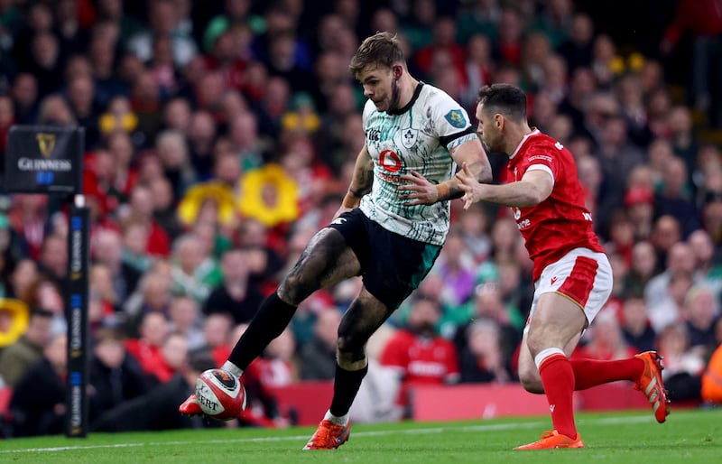 Garry Ringrose returns from suspension for the Six Nations finale against Italy. Photograph: Ben Brady/Inpho