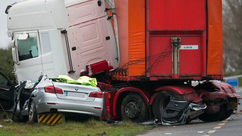 The scene of the crash in which four members of the Alexander family died on the N25. Photograph: Patrick Browne