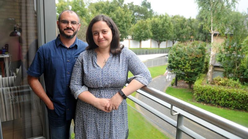 Suad Aldarra and her husband, Housam Ziad. Photograph: Aidan Crawley