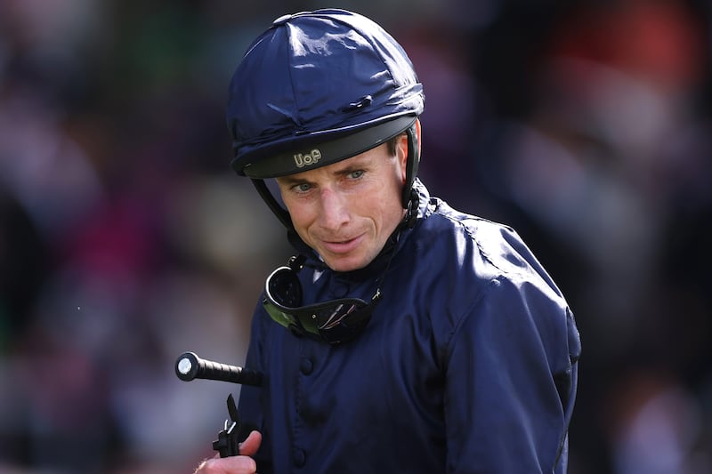 Ryan Moore after winning the Ribblesdale Stakes. Photograph: Alex Pantling/Getty