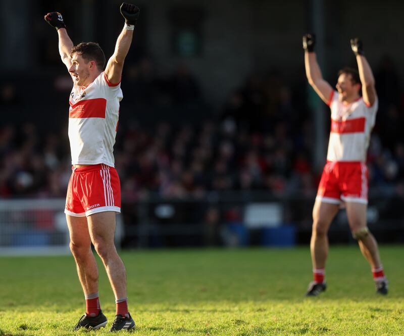 Coolera's Niall Murphy celebrates their win. Photograph: John McVitty/Inpho