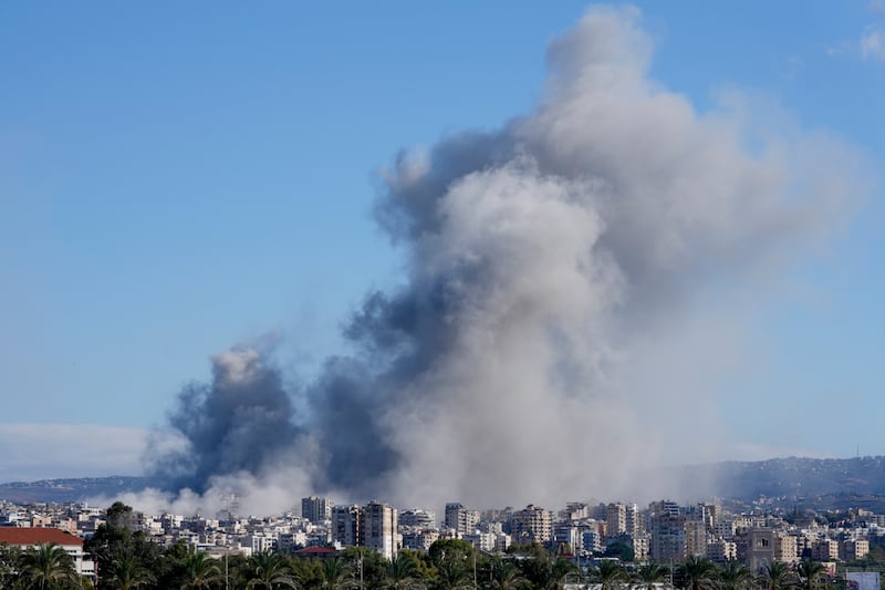 Areas in Tyre, south Lebanon, were hit by Israeli strikes with a ceasefire deal under discussion. Photograph: AP