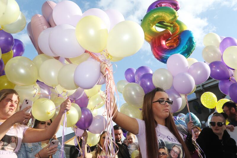 Jolene Morey, Nicole's sister at the vigil. Photograph: Brendan Gleeson