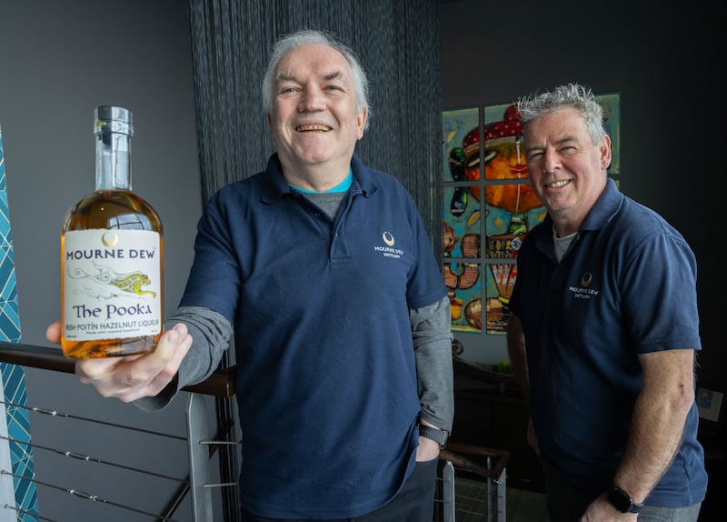 Pooka Hazelnut Poitín Liqueur, Mourne Dew Distillery, Donal Farrell and John Donnelly, Co Down. Photograph: Paul Sherwood