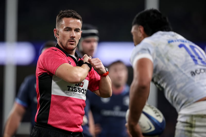 Referee Luke Pearce. Photograph: Ben Brady/Inpho