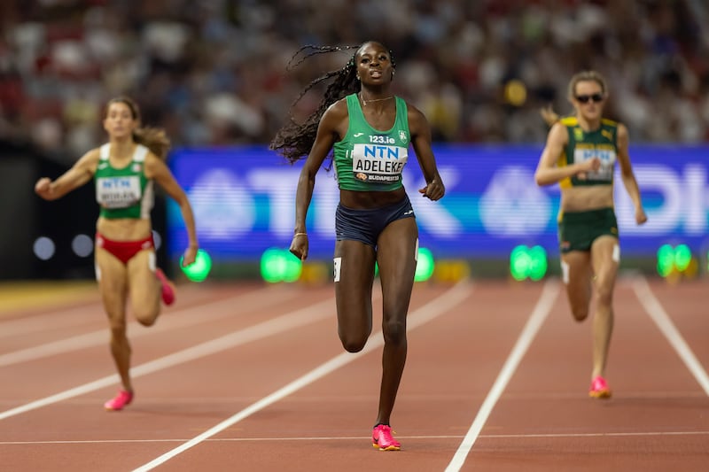 Ireland’s Rhasidat Adeleke competing in the 2023 World Championships. Photograph: Morgan Treacy/Inpho