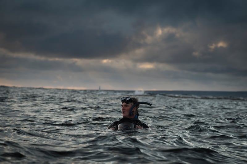 Ken O’Sullivan filming off Co Clare. Photograph: George Karbus/Sea Fever Productions