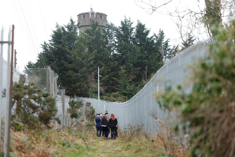 Members of the Deegan Family arrive to the top of the Hill of Allen for a memorial ceremony for Robert Deegan. Photograph: Alan Betson