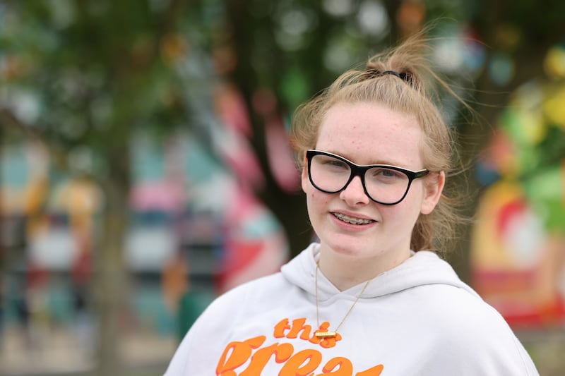 Georgia Farrelly, Leaving Cert student and Irish Times diarist.
Photograph: Dara Mac Dónaill







