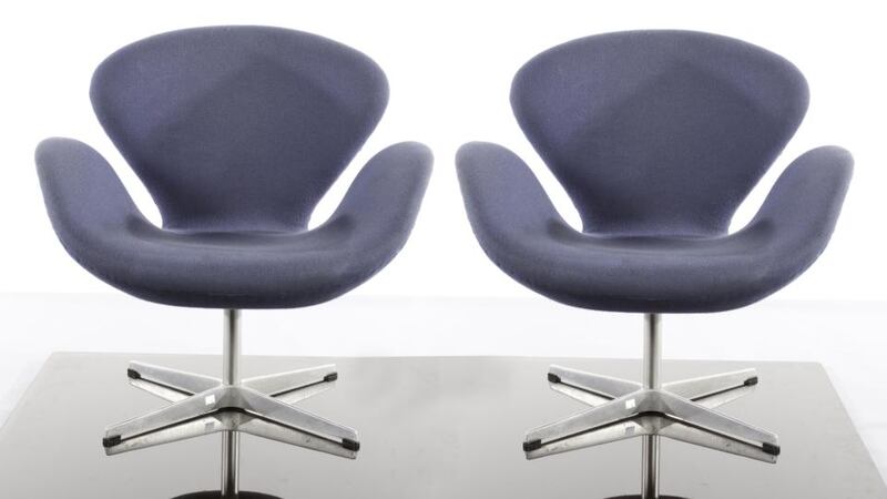 A pair of Swan chairs by Arne Jacobsen, €1,500-€2,500, at de Veres