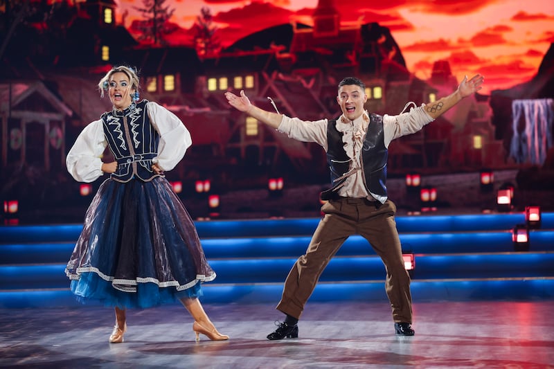 Olympic gold medal gymnast Rhys McClenaghan with dance partner Laura Nolan during Dancing with the Stars. Photograph: Kyran O’Brien/kobpix 