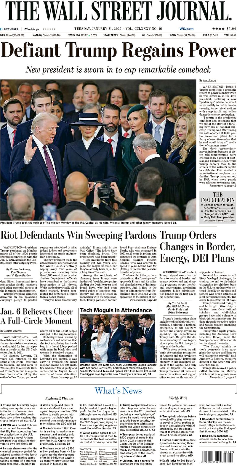 The Wall Street Journal front page