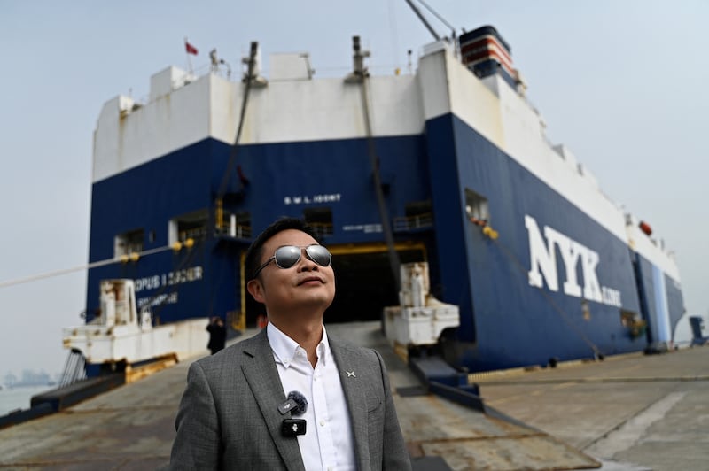 He Xiaopeng, cofounder, chief executive and chairman of Chinese EV manufacturer Xpeng cars. Photograph: Pedro Pardo/Getty Images