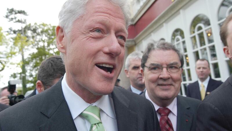 Former US president Bill Clinton with John Hume in 2005.