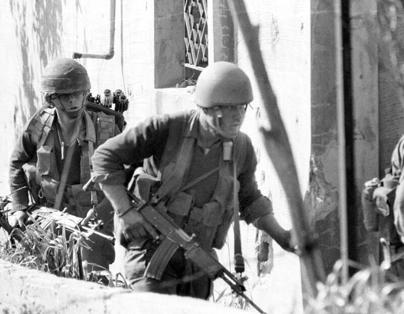 Israeli soldiers enter a village during the first invasion of southern Lebanon in 1978. Photograph: Uzi Keren/AFP via Getty Images