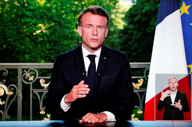 French president Emmanuel Macron. Photograph: Ludovic Marin/AFP via Getty Images 