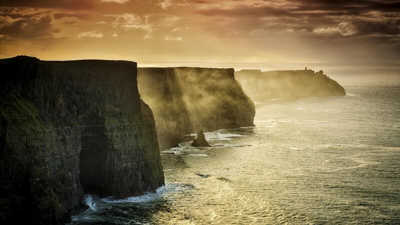 The Cliffs of Moher, Co Clare. There is something invigorating about watching the  Atlantic Ocean crashing against the  cliffs as you meander along observing from above. Photograph: Getty Images