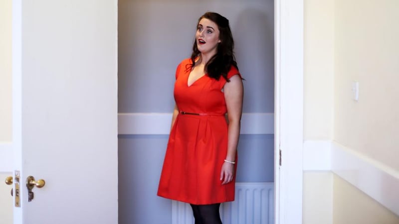 Sarah Brady, from Westmeath, practices ahead of the Plunket Greene vocal competition during the Feis Ceoil at the RDS. Photograph: Brian Lawless/PA Wire