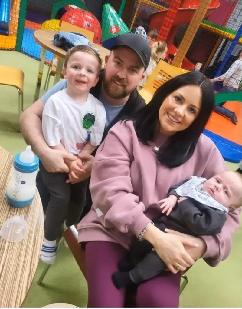 Roy O’Driscoll with his wife Eliza and their children Ben and Alex from Cork city (for discoloured water story from Olivia Kelleher July 2024)