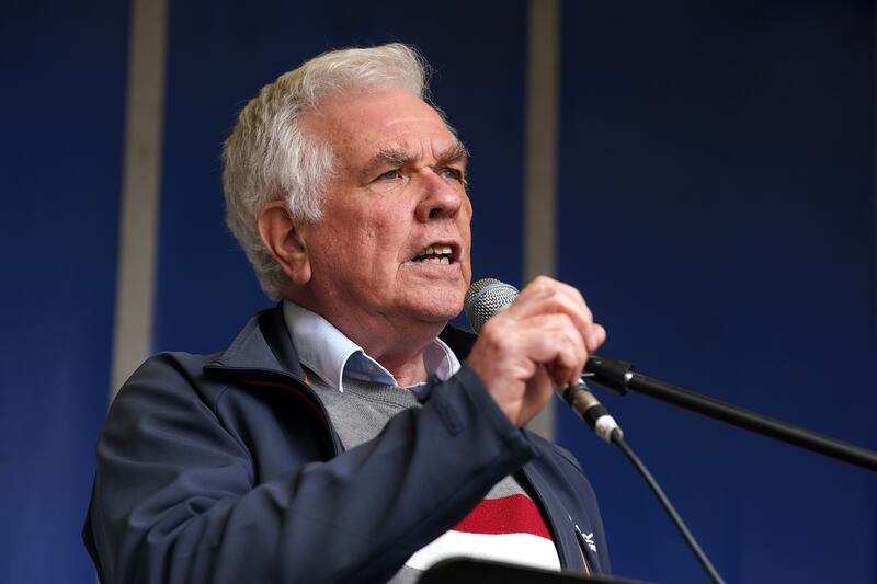 Fr Peter McVerry speaking at Saturday's rally. Photograph: Brian Lawless/PA