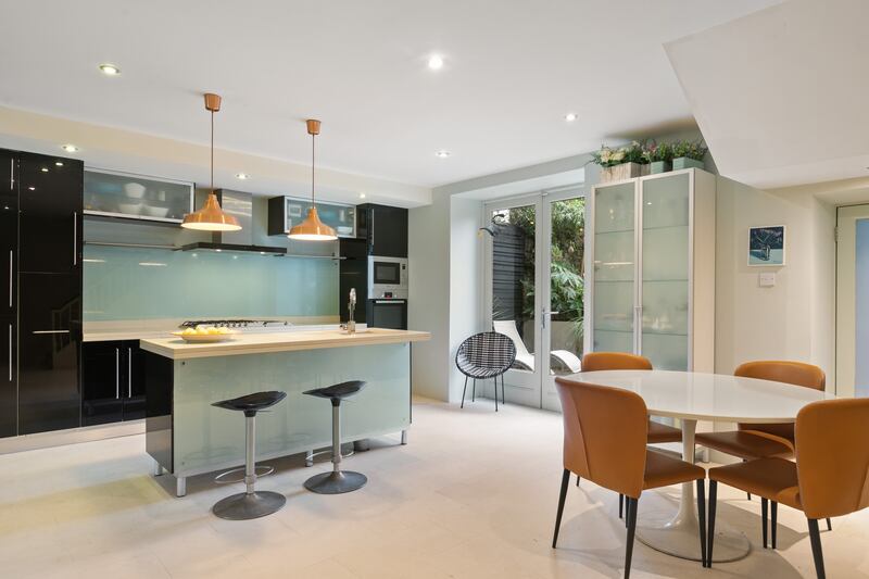 Kitchen with limestone floors