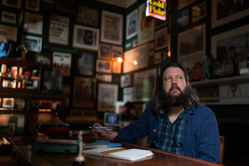 Paddy the Writer: Patrick Freyne deep in thought. No journalists were 
 hurt in taking this shot. Photograph: Ross O'Callaghan