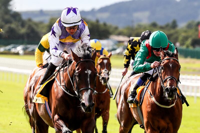 Bold Discovery ridden by Shane Foley wins the Celebration Stakes
at the Curragh on Sunday. Photograph: Bryan Keane/Inpho