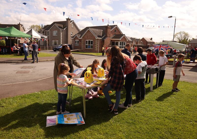 A street party organised by the community at Ballynacor outside Portadown, Co Armagh, to celebrate the coronation of King Charles III. 
Photograph: Bryan O'Brien/The Irish Times 
