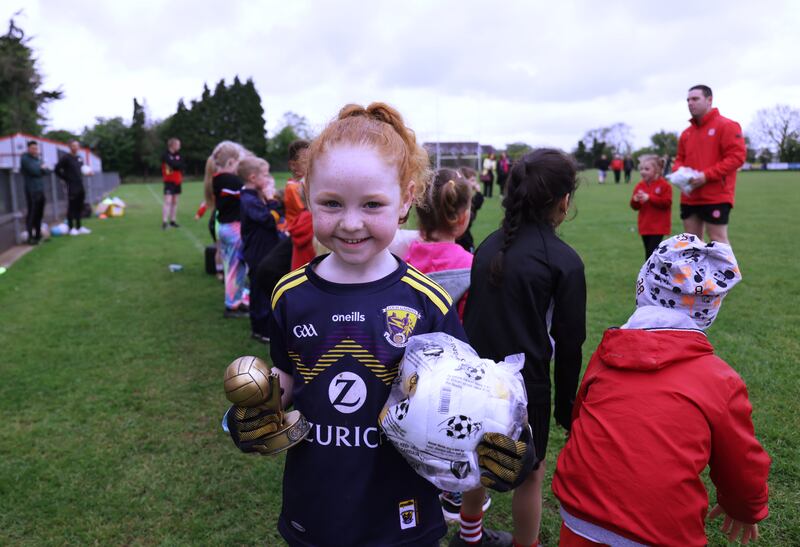 Clara McAleenan at Tir na nÓg GAA club in Portadown Co. Armagh on Saturday as the coronation of King Charles III took place. Photo: Bryan O Brien / The Irish Times 
