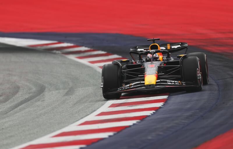 Max Verstappen races during the F1 Austrian Grand Prix over the weekend. Photograph: Peter Fox/Getty