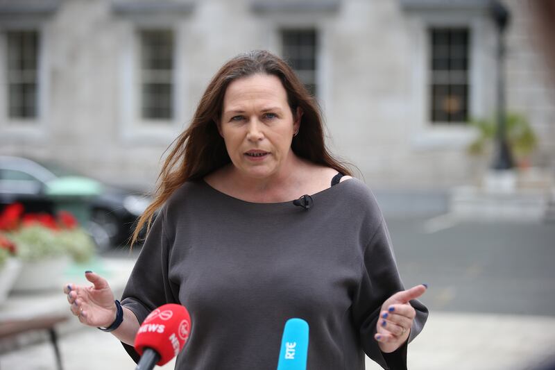 Sinn Féin TD Louise O'Reilly says she and her party colleagues will meet "with anyone and everyone" to outline policy. Photograph: Stephen Collins/Collins Photos

