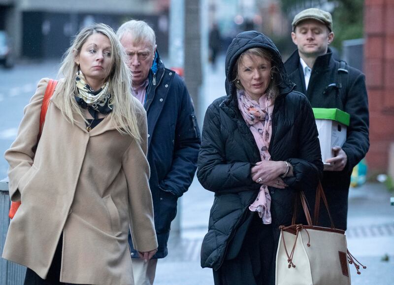 From left, Dr Clodagh O'Doherty, Dr Michael O'Doherty, Dr Niamh O'Doherty and Dr Cian O'Doherty, the children and husband of the late Margaret O'Doherty, at Dublin District Coroner's Court. Photograph: Colin Keegan, Collins Dublin