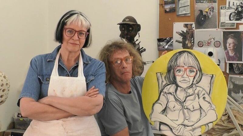 Grayson’s Art Club: Grayson Perry with his wife, Philippa, and his portrait of her