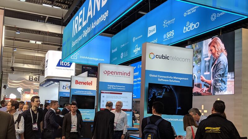 The Irish stand at Mobile World Congress in Barcelona this week, where 22 Enterprise Ireland (EI) clients showcased their services and products