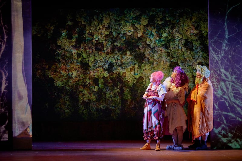 Claire O’Leary, Aoife Mulholland and Ben Morris in the Gate Theatre’s production of Mary Norton’s The Borrowers. Photograph: Ros Kavanagh