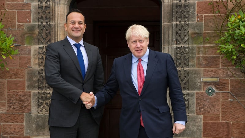 October 10th, 2019, when Leo Varadkar met Johnson in Liverpool, and effectively persuaded him to go back to the Northern Ireland-only backstop that had been on offer before, may in time come to be seen as the moment at which another Irish crisis began. Photograph: Noel Mullen / POOL / AFP via Getty Images