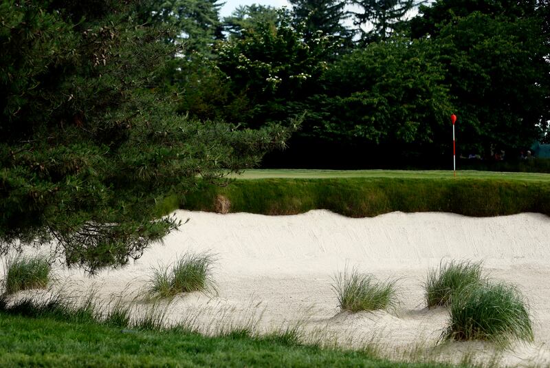 A view of the tenth green is seen during a practice round before the start of the 113th U.S. Open at Merion Golf Club in Ardmore, Pennsylvania. Photograph: Scott Halleran/Getty Images