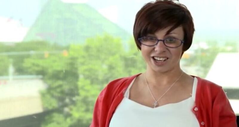 Screen grab of Michelle Knight speaking during a YouTube video published by Hennesy Paynter Communications