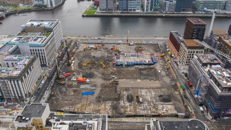 The site of the proposed development on the north bank of the Liffey. Photograph: Naoise Culhane