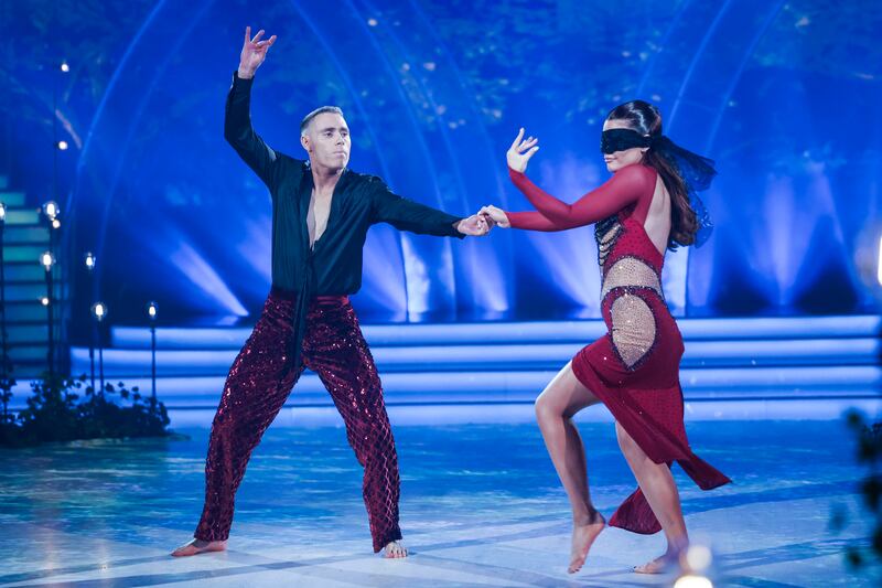 Paralympian Jason Smyth with his dance partner Karen Byrne performing on Dancing with the Stars. Photograph: Kyran O’Brien/kobpix