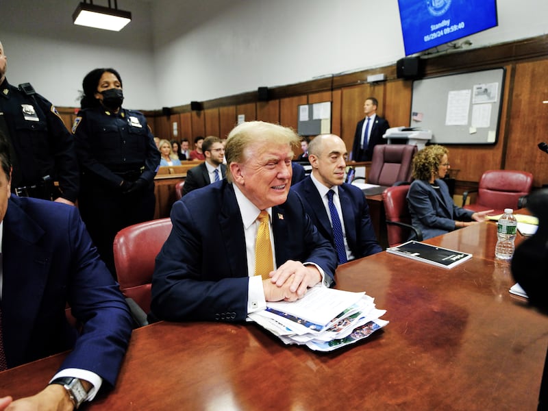 Donald Trump during his hush money trial at Manhattan Criminal Court in May. Photograph: Curtis Means/Getty