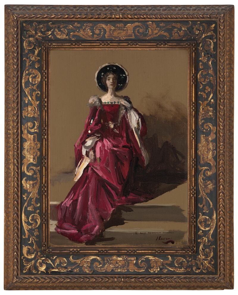 Sir John Lavery painting depicting Lady Gwendoline Spencer-Churchill (Goonie) from the collection of the earl and countess of Avon at Christie's Churchill to Eden sale. (£50,000-£80,000)