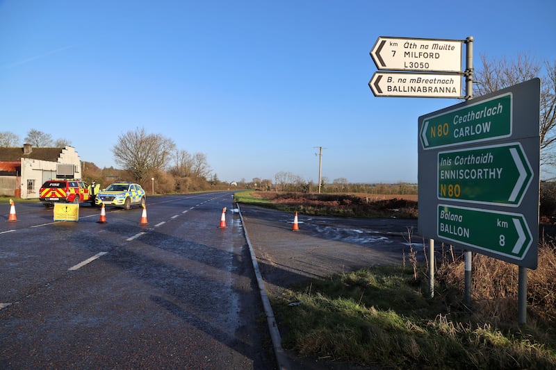 Gardaí near the scene of the crash. Photograph: Colin Keegan/Collins Dublin.