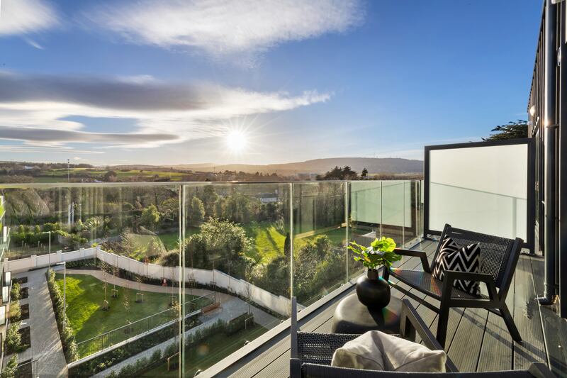 Some of the units have terraces with views to the Dublin Mountains