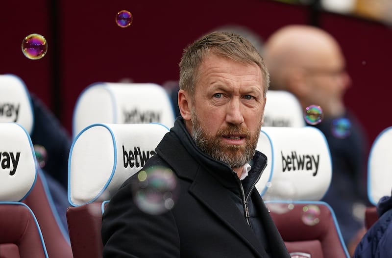 Graham Potter is expected to be in place as West Ham's new manager by Friday's FA Cup fixture against Aston Villa. Photograph: Mike Egerton/PA