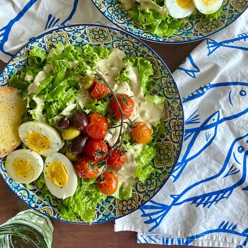 An Italian summer salad with sharp, bright, salty flavours