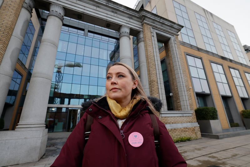 Roxanna Nic Liam, who lives in East Wall and is organising support for refugees housed in the ESB building on East Wall Road. Photograph: Alan Betson 
