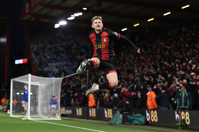 David Brooks bagged the winner for Bournemouth against Everton at Vitality Stadium. Photograph: Richard Heathcote/Getty Images