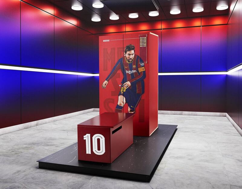 Lionel Messi's Barcelona locker