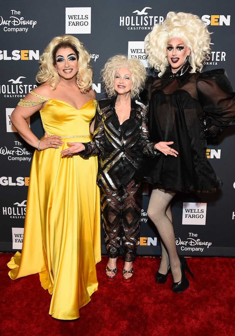 Alexis Michelle, Cyndi Lauper and Dusty Ray Bottoms at the 2019 GLSEN Respect Awards in New York last May. Photograph: Ilya S Savenok/Getty